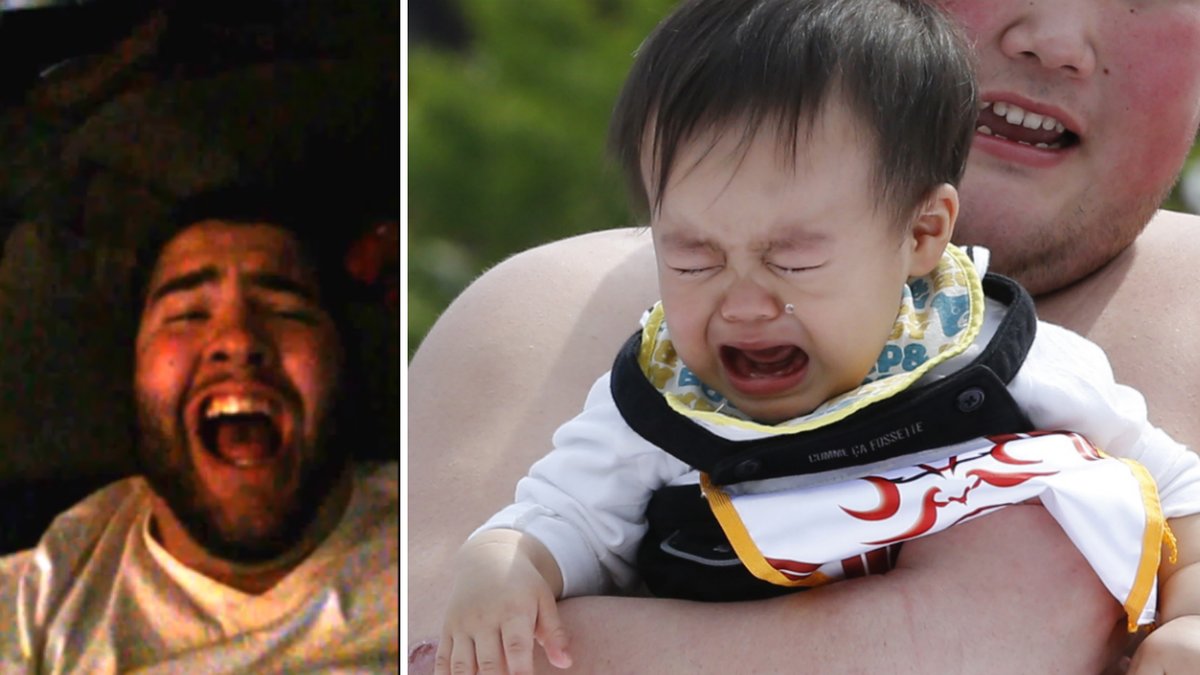 Man eller bebis som gråter?